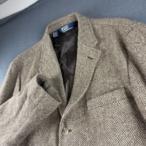 Polo Ralph Lauren Blazer Men's XL Alpaca Lambs Wool Jacket Coat Tweed Vintage*